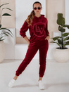 Damen Veloursanzug VIP PRIVATE Farbe Weinrot DSTREET AY0869