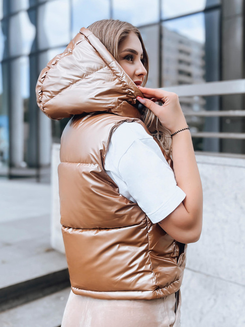 Damen Steppweste ASHE Farbe Dunkelbeige DSTREET TY3778