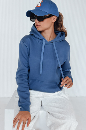 Damen-Kapuzenpulli BASIC blau BY1395
