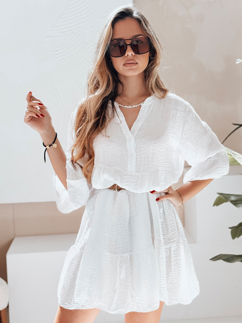 Sommer-Musselin-Kleid LYVONNE weiß Dstreet EY2613