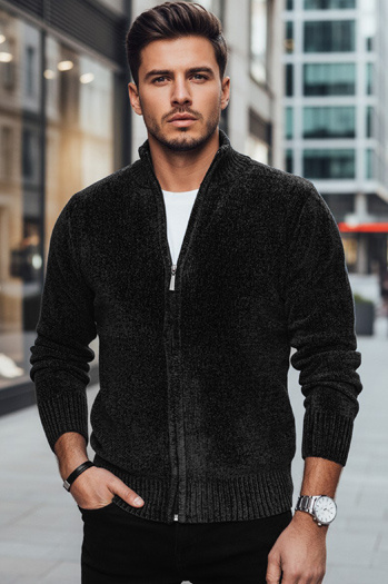 Herren Pullover ohne Knöpfe schwarz Dstreet WX2232