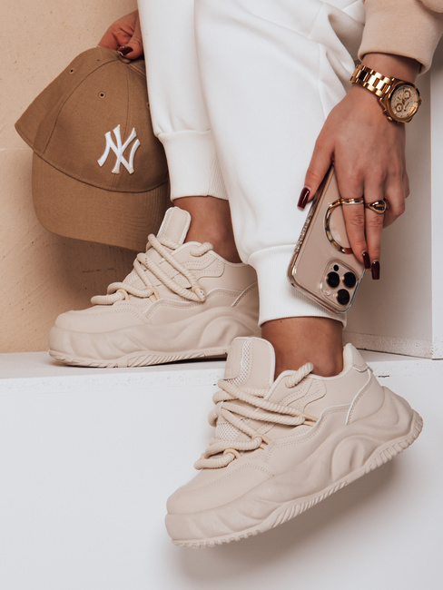 Damen Plateau Turnschuhe LALANDRA beige Dstreet ZY0684