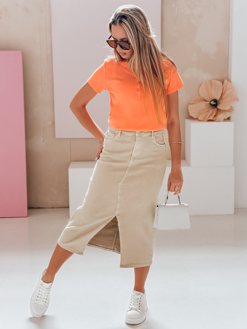 Denim Maxirock TELL ME MAXI beige Dstreet CY0480