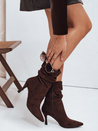 Hochhackige Stiefel mit Crinkle-Schaft braun Dstreet ZY1040