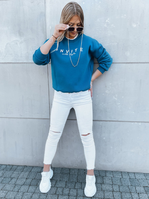 Damen Oversize Sweatshirt INVITE Farbe Blau DSTREET BY1237