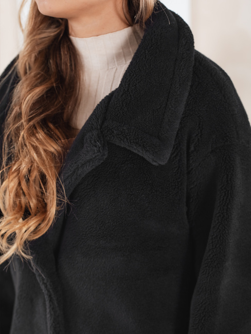 Damen Wintermantel Teddyfell lang schwarz Dstreet NY0760