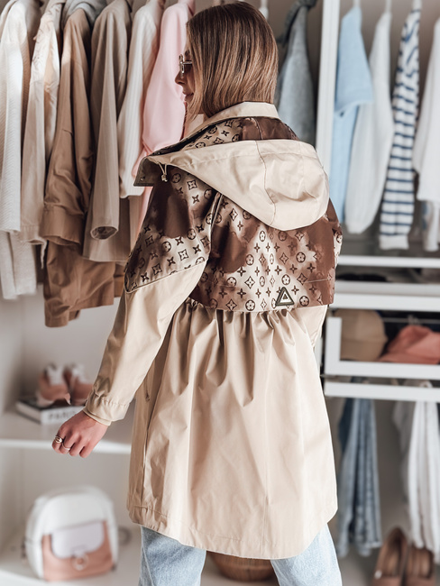 Damen Übergangs-Parka-Jacke FERIPARKA dunkelbeige Dstreet TY4876