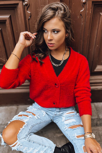 Damen Strickjacke AHRI Farbe Rot DSTREET MY2259