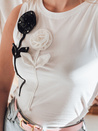 PETITO weißes Dstreet trägerloses T-Shirt für Frauen mit Blumenmuster RY2730