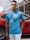 Bedrucktes blaues Herren-T-Shirt Dstreet RX5384_2
