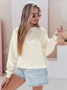 Damen Sweatshirt in Übergröße mit Stickerei EASYJOY ecru Dstreet BY1515