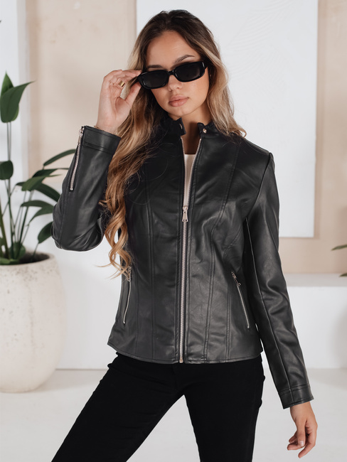 Damen Lederjacke schwarz Dstreet TY5202