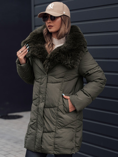 Damen Winterjacke MORISIO lang gesteppt mit Kapuze grün Dstreet TY4671_2