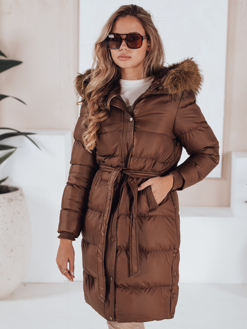 Gesteppte Damen-Winterjacke mit Pelz STYLEBELLA braun Dstreet TY5009
