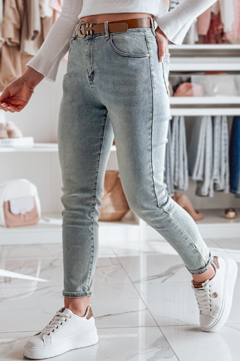 Damen Denim Slim Fit Hose mit Gürtel SLIMVISA blau Dstreet UY2460