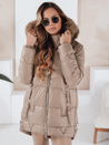 Damen Winterjacke NORINA gesteppt mit Pelz camel Dstreet TY5056
