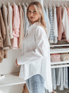 Damen Shirt in Übergröße mit längerem Rücken BLUOSIZE weiß Dstreet DY0457