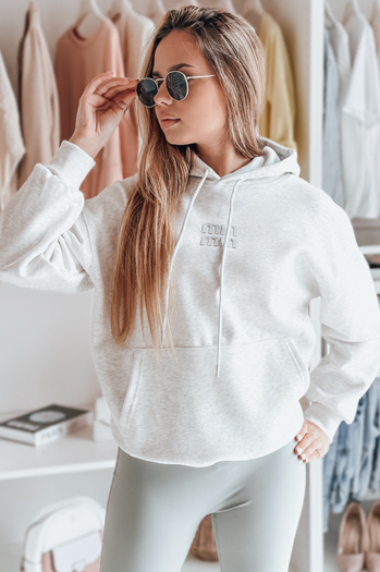 Damen Kapuzenpulli in Übergröße MINMIN LOVE grau Dstreet BY1496