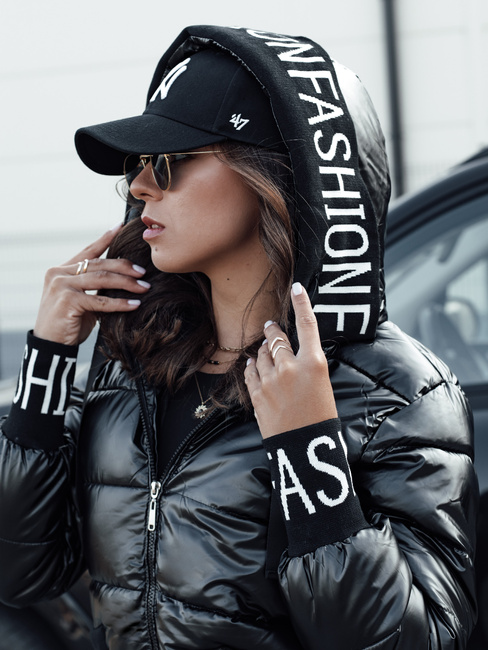 Damen Übergangs-Steppjacke mit Kapuze FASHION CHIC schwarz Dstreet TY4583
