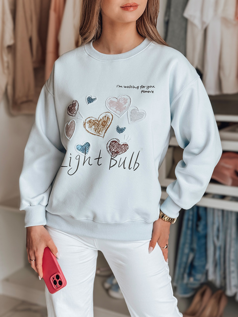 Damen Sweatshirt in Übergröße mit Herzen PINKNOTE blau Dstreet BY1502