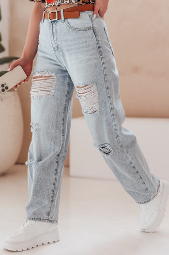 Damen Denim Baggy Hose mit Gürtel BAGGINOVA blau Dstreet UY2683