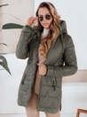 Gesteppte Damen Winterjacke mit Kapuze grün Dstreet TY5090