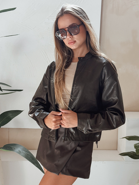 Damen Leder Ramones Jacke braun Dstreet TY5220