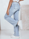 Damen Jeans mit weitem Bein und hoher Taille hellblau Dstreet UY2786