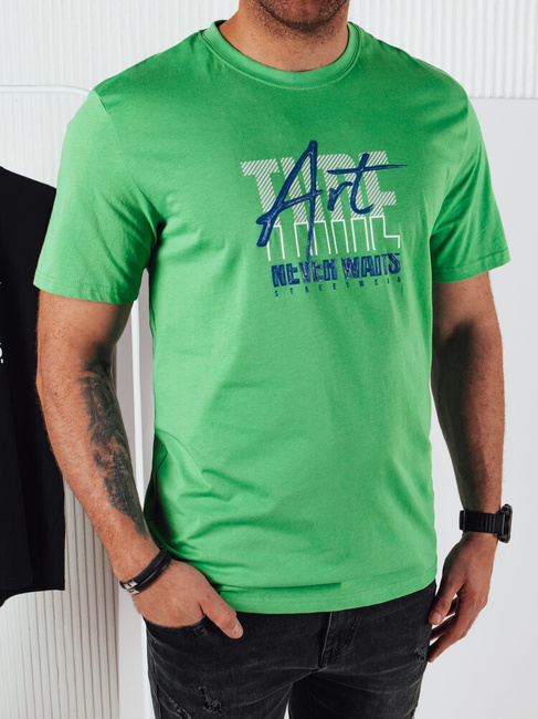 Bedrucktes grünes Herren-T-Shirt Dstreet RX5393