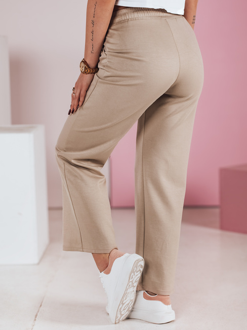 Damen Jogginghose mit weitem Bein SOFTIA beige Dstreet UY2403