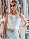 Trägerloses Damen-T-Shirt mit Schleife PERBOW weiß Dstreet RY2732
