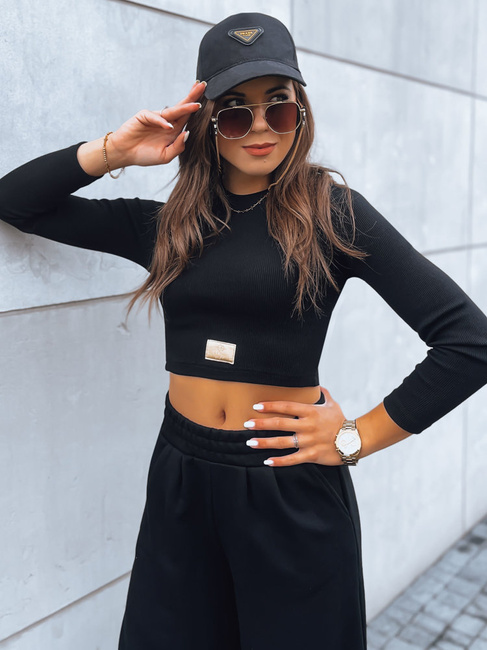 Damen Set aus weiter Hose und Crop Top ASTRAL ALLURE schwarz Dstreet AY0920