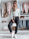 Damen Stoff Chinos mit Gürtel ROSSALI schwarz Dstreet UY2295
