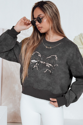 Kurzes Oversize-Sweatshirt für Damen mit Batikmotiv DENVIS graphite Dstreet BY1422