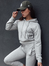TRENDHOOD Damen Kapuzenpullover hellgrau Dstreet BY1306