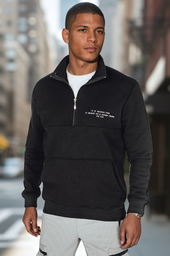 Bedrucktes Herren Sweatshirt schwarz Dstreet BX5887