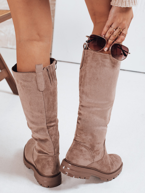 Damen Wildleder beige Stiefel Dstreet ZY1199