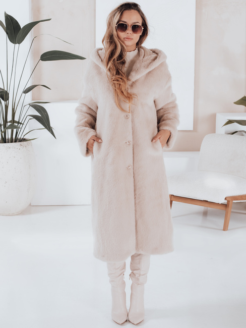 Damen Pelzmantel HELLOCHIC lang beige Dstreet TY4987