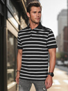 Gestreiftes Herren-Poloshirt schwarz Dstreet PX0636