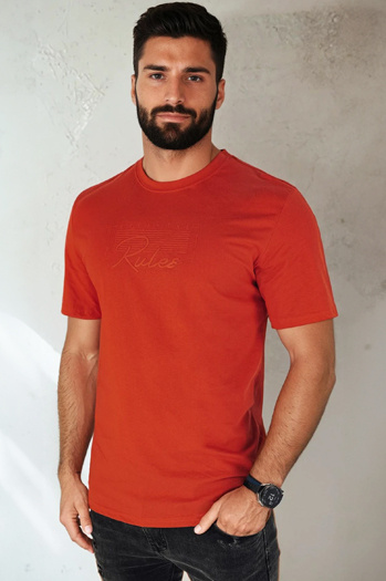 Herren T-shirt mit Aufdruck Farbe Orange DSTREET RX5411