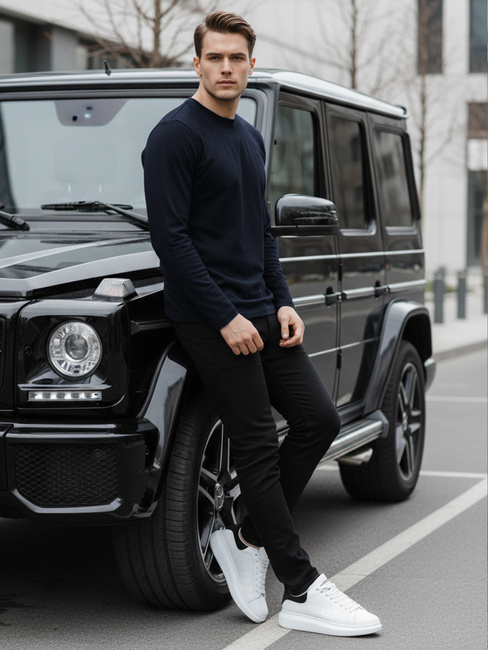 Marineblaues Herren Dstreet Longsleeve LX0580