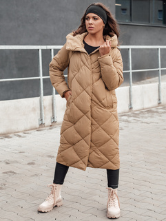 Damen Steppwinterjacke mit Kapuze FEMACOAT beige Dstreet TY4592_1