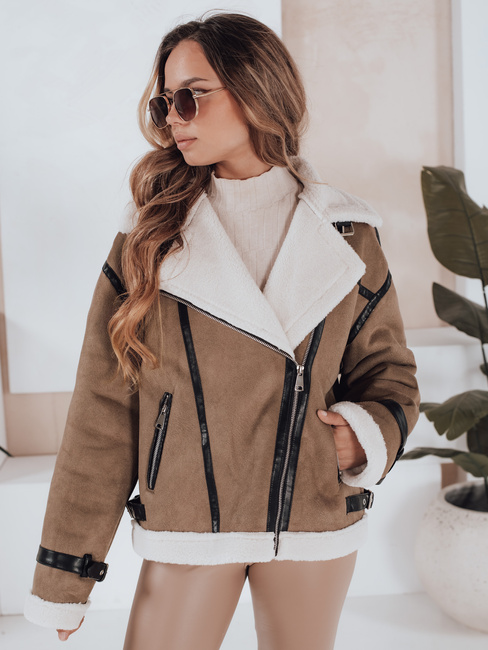 Damen Schafsfelljacke braun Dstreet TY5124