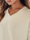 Damen Pullover mit V-Ausschnitt VERALIA ecru Dstreet MY2517