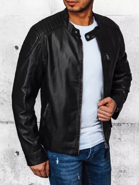 Herren Kunstlederjacke Farbe Schwarz DSTREET TX4382