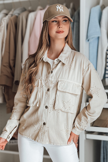 Damen Übergangsjacke Einheitsgröße in Sternen STRASHINE cappuccino Dstreet TY4846