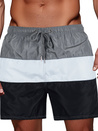 Graue und weiße Badeshorts für Männer Dstreet SX2519