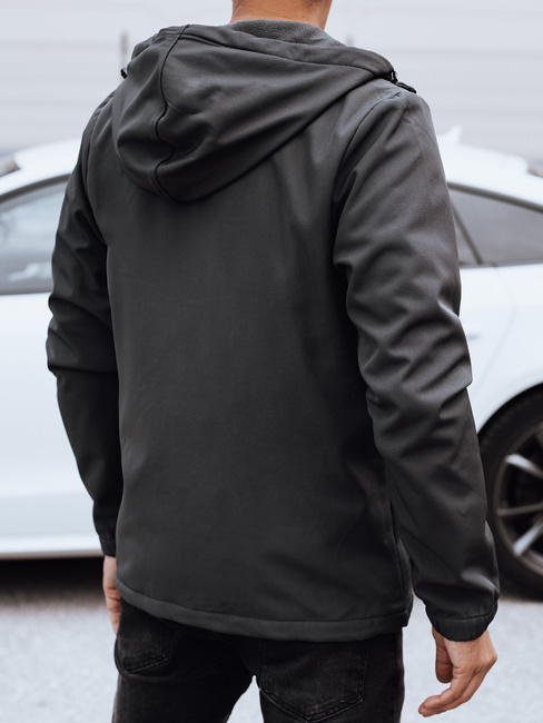 Herren Softshell-Übergangsjacke mit Kapuze dunkelgrau Dstreet TX4817