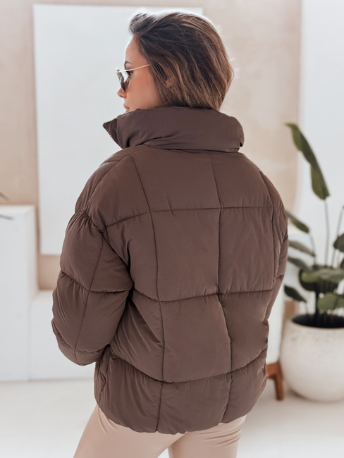 Kurze Damen-Winter-Steppjacke VIBEGIRL dunkelbeige Dstreet TY4945