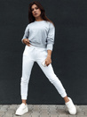 CASUALVIBE Damen klassisches Sweatshirt hellgrau Dstreet BY1300